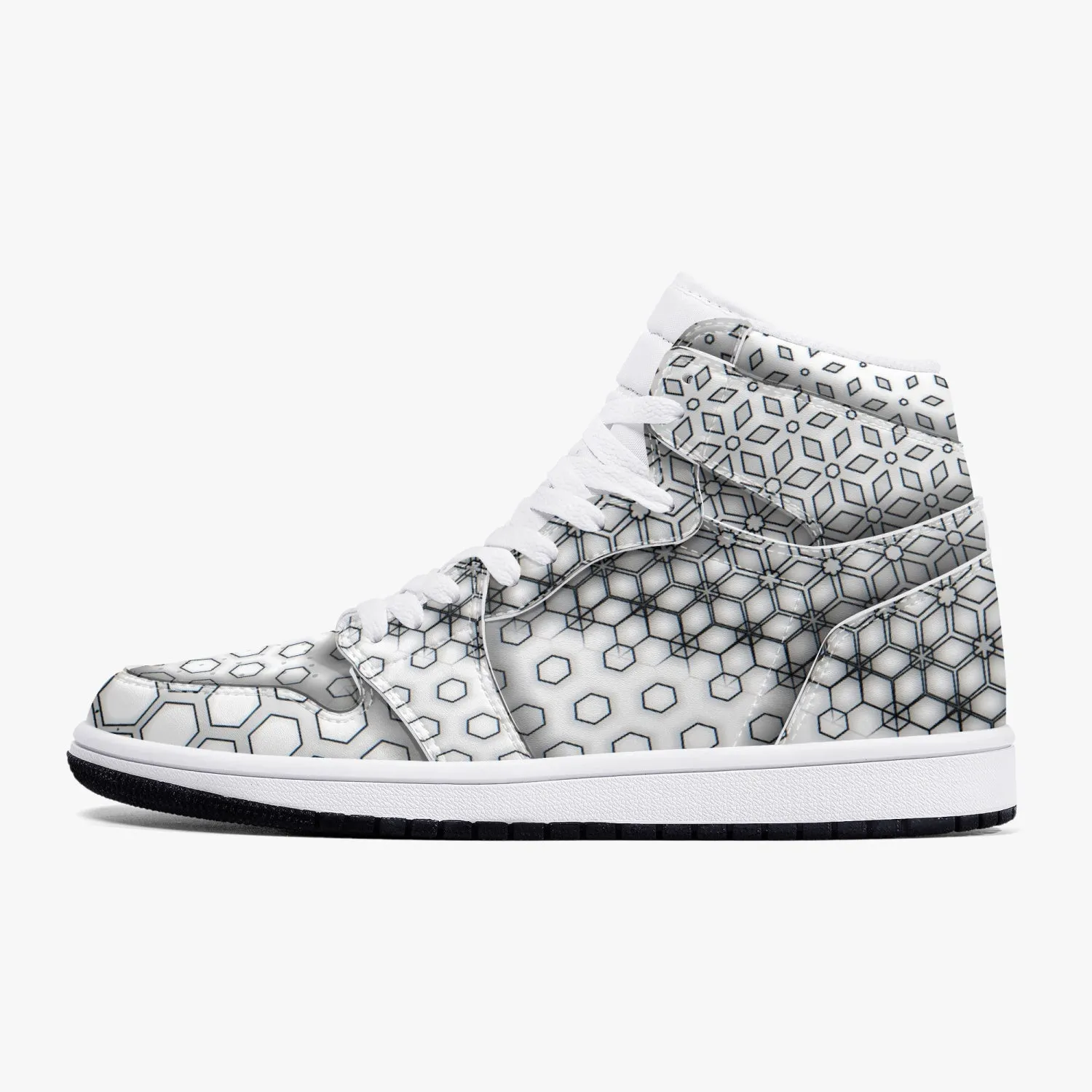 White Hexa | High-Top Leather Sneakers | Psypepper