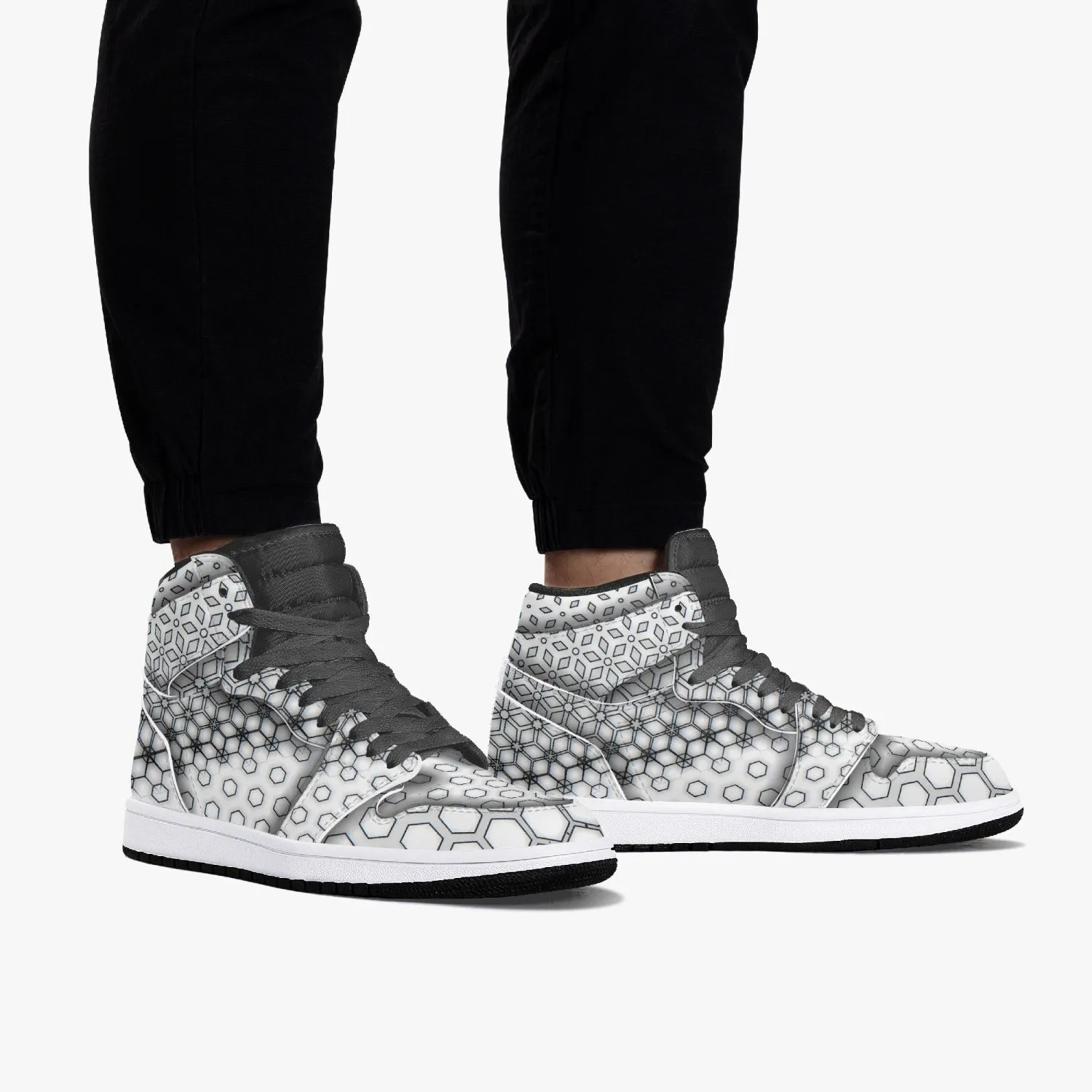 White Hexa | High-Top Leather Sneakers | Psypepper