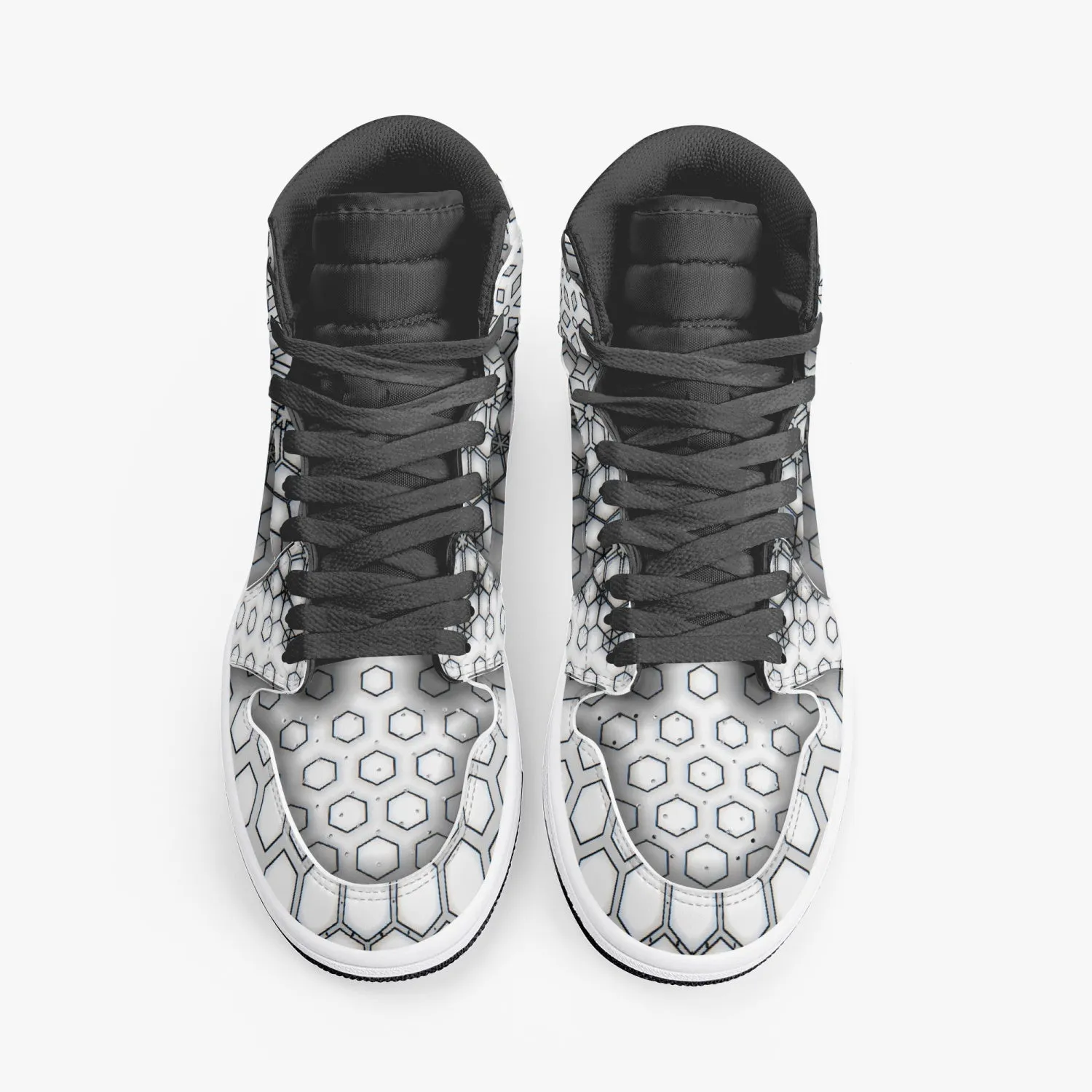 White Hexa | High-Top Leather Sneakers | Psypepper