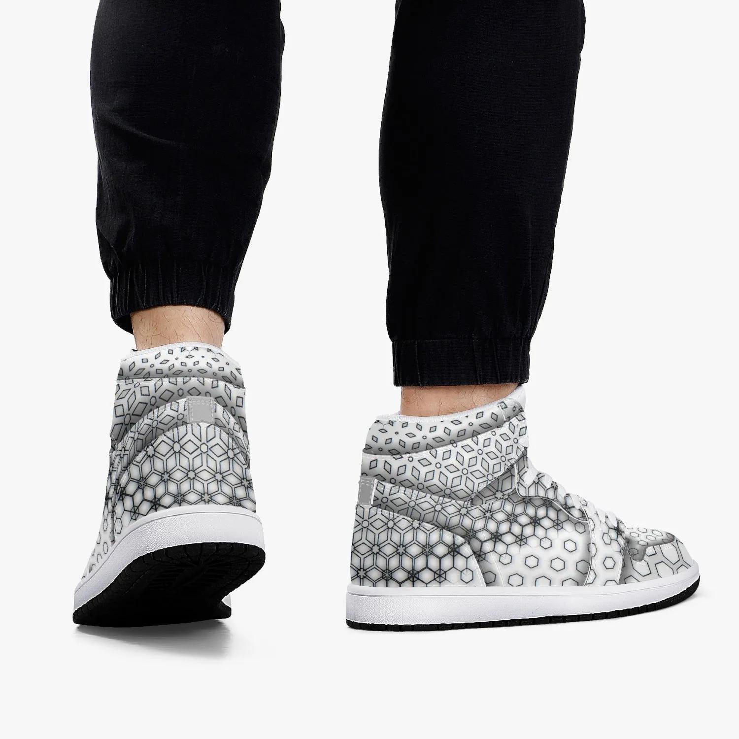 White Hexa | High-Top Leather Sneakers | Psypepper