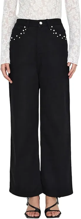 Womens Ripped Jeans High Waisted Distressed Baggy Straight Wide Leg Pants Lounge Denim Pants with Pockets