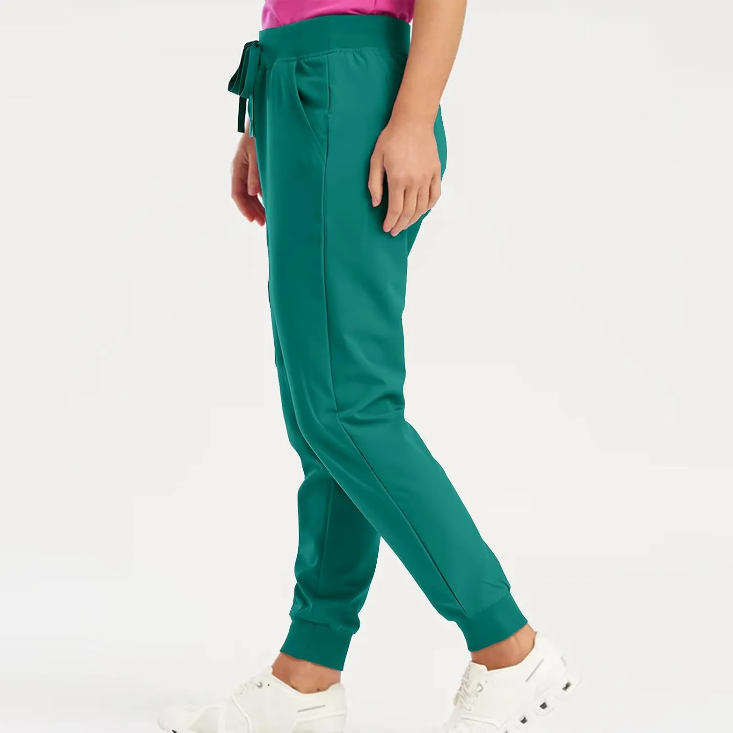 Womens Scrub Pants Slim Fit Jogger Scrubs Pants with 5 Pockets, Soft Stretch Yoga Style Joggers