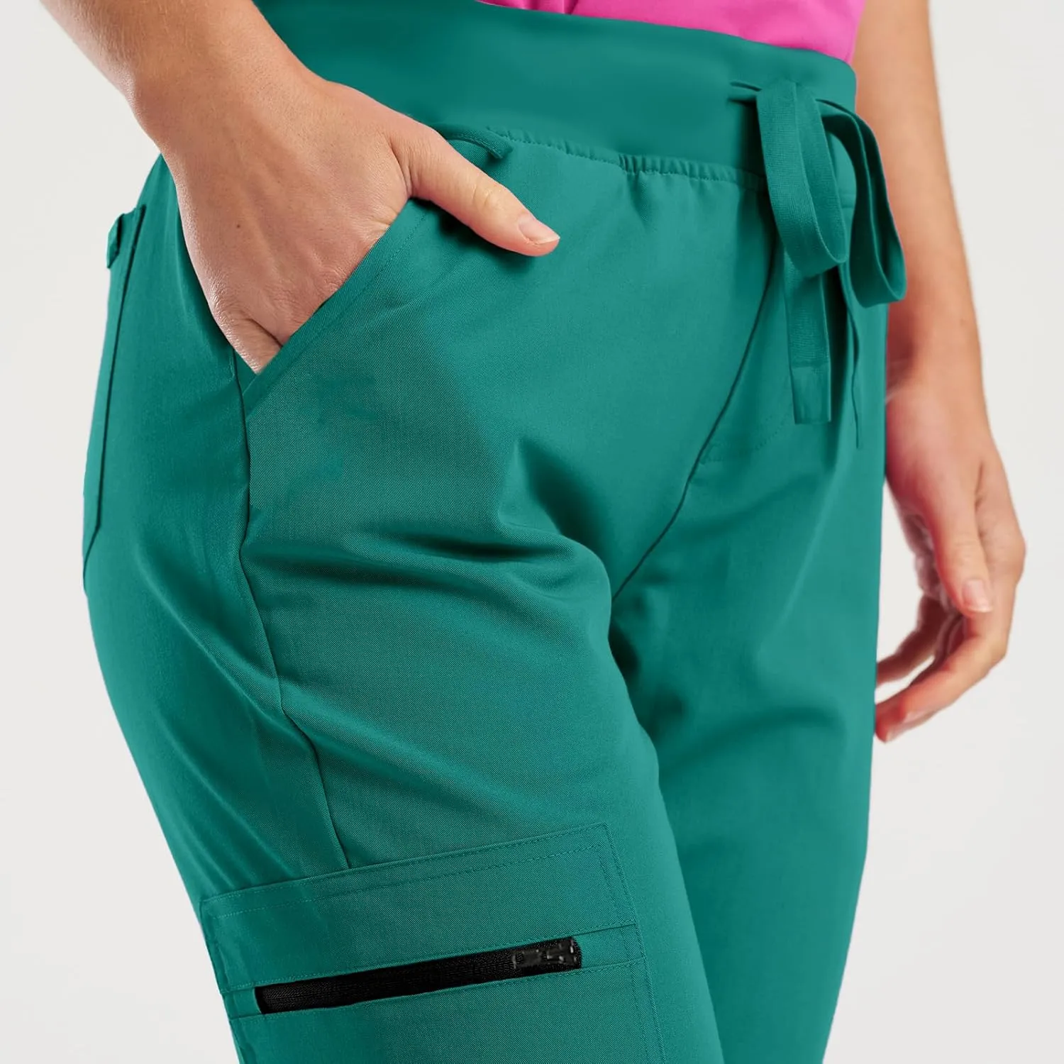 Womens Scrub Pants Slim Fit Jogger Scrubs Pants with 5 Pockets, Soft Stretch Yoga Style Joggers