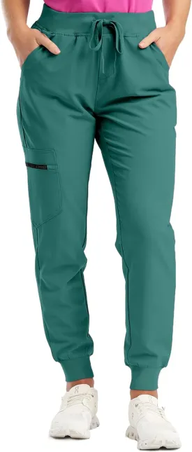 Womens Scrub Pants Slim Fit Jogger Scrubs Pants with 5 Pockets, Soft Stretch Yoga Style Joggers