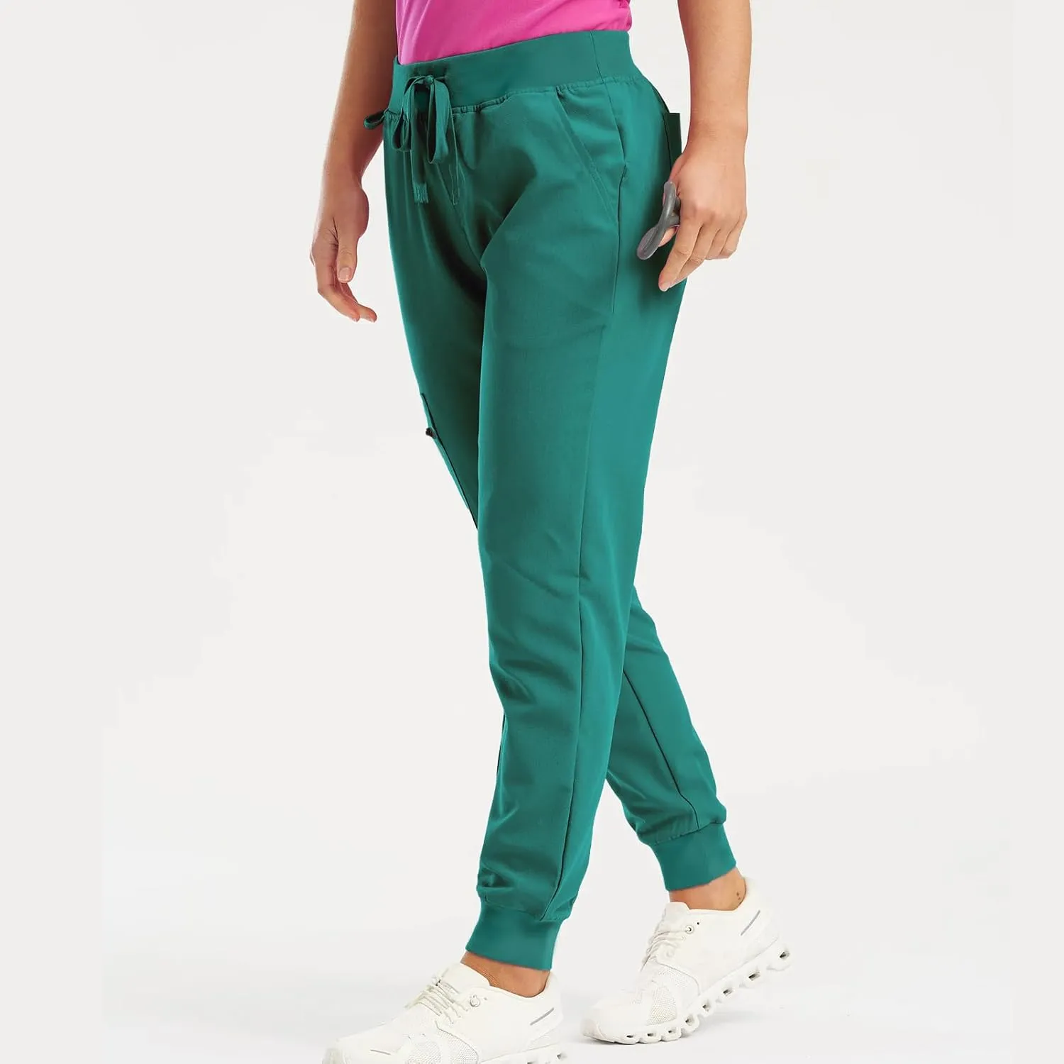 Womens Scrub Pants Slim Fit Jogger Scrubs Pants with 5 Pockets, Soft Stretch Yoga Style Joggers