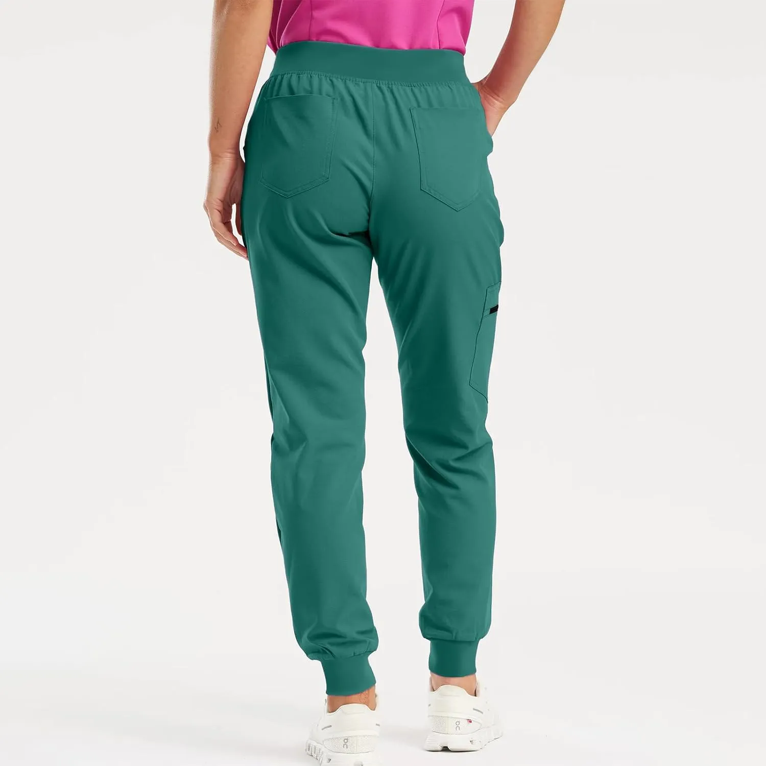 Womens Scrub Pants Slim Fit Jogger Scrubs Pants with 5 Pockets, Soft Stretch Yoga Style Joggers