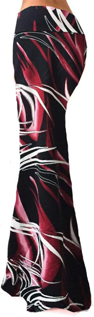 Xixiuly Women's Flower Print Fold Over Skirt High Waist Maxi Skirt Summer Beach Long Skirt