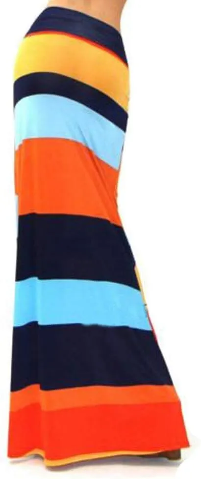 Xixiuly Women's Flower Print Fold Over Skirt High Waist Maxi Skirt Summer Beach Long Skirt